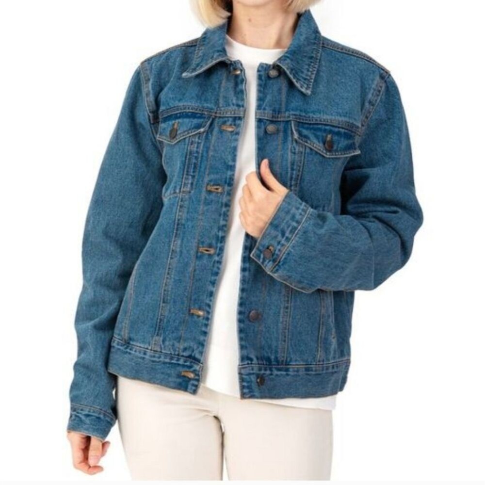 Alpine Swiss Denim Classic Trucker Button Up Jean Jacket